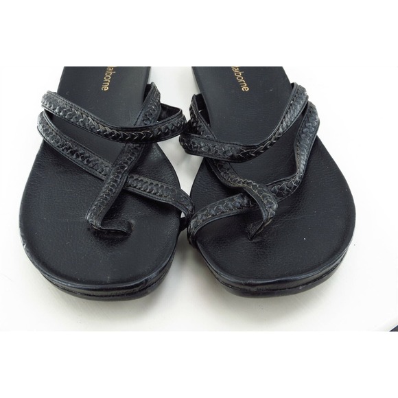 Liz Claiborne‎ Sz 9 M Black Flip Flop Synthetic Women Sandals - Picture 2 of 8